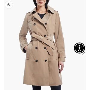 London Fog double breasted trench coat tan large